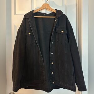 Black oversized denim jacket